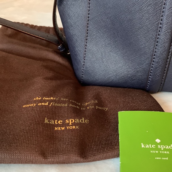 Beautiful Navy Blue Kate Spade ♠️ Crosshatch Satchel - Picture 2 of 10